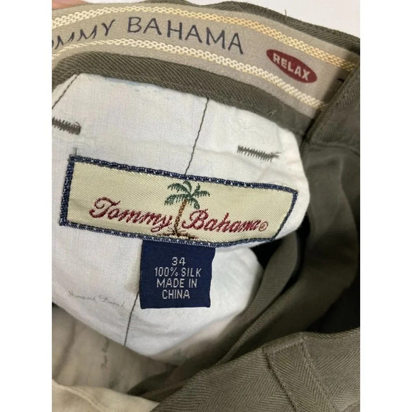 Tommy Bahama Green Silk Shorts Size 34 - Picture 5 of 8